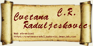 Cvetana Raduljesković vizit kartica